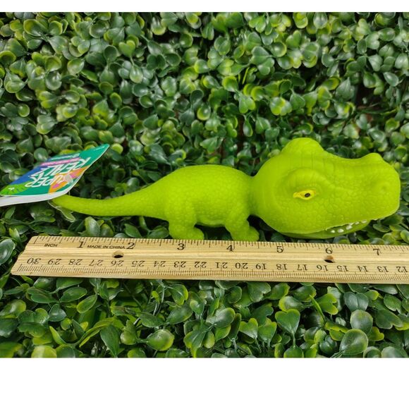 Tyrannosaurus Rex Dinosaur Squishy Toy Figure Squeezable T-Rex Dino Sand Green - Picture 13 of 15
